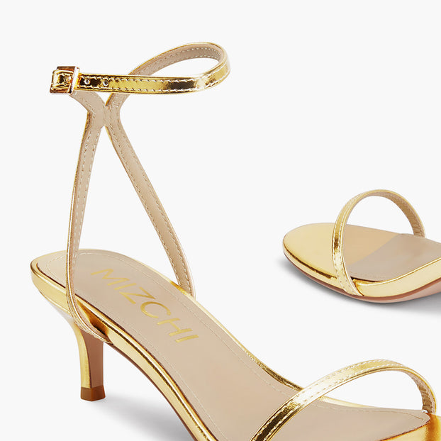 Shiloh Gold Kitten - strappy sandals