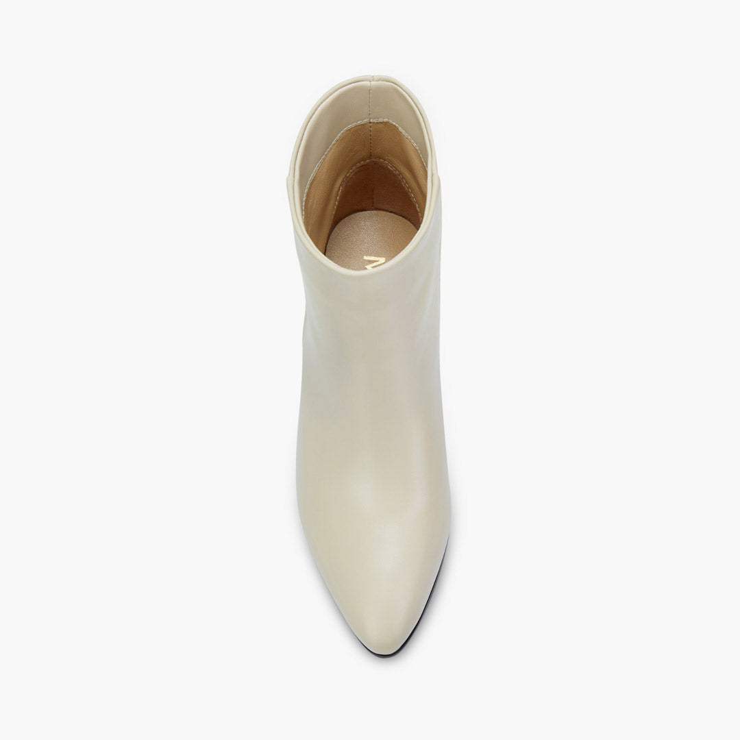 TANYA - ivory leather ankle boots