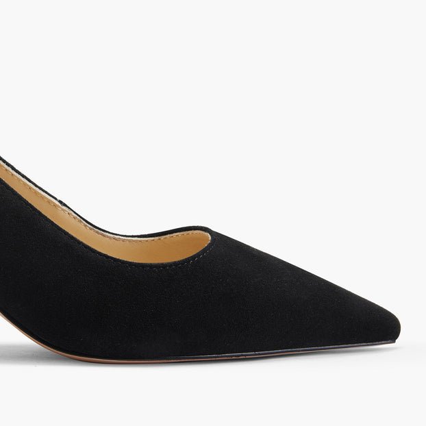 TIA BLACK SUEDE - kitten heels
