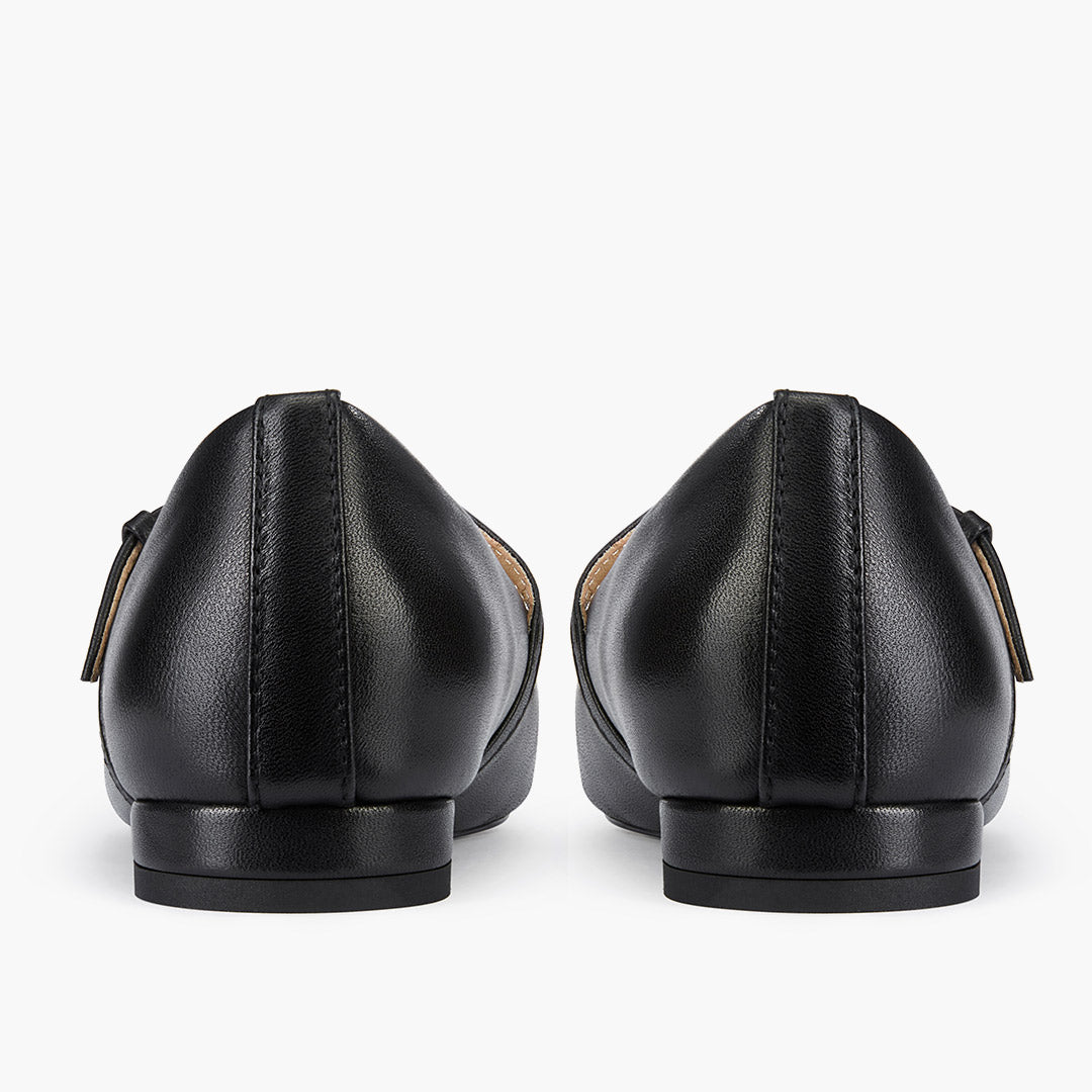 Zoara Black - Leather Mary Jane Ballet pumps