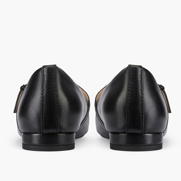 Zoara Black - Leather Mary Jane Ballet pumps