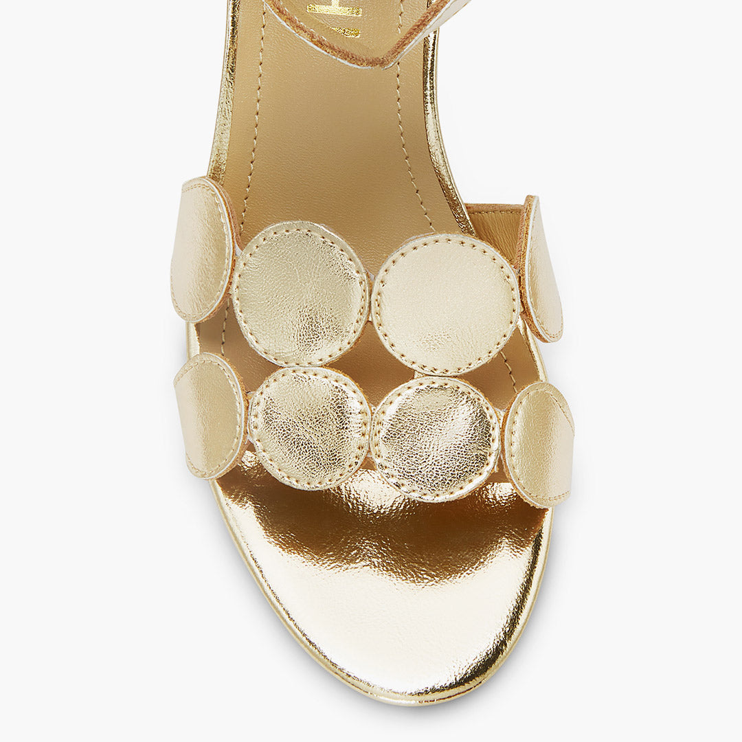 ALLEGRA GOLD ANKLE STRAP - leather sandals