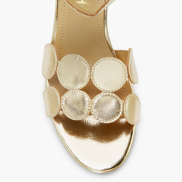 ALLEGRA GOLD ANKLE STRAP - leather sandals