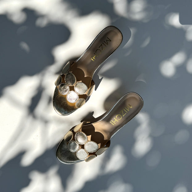 *ALLEGRA GOLD  - leather mule