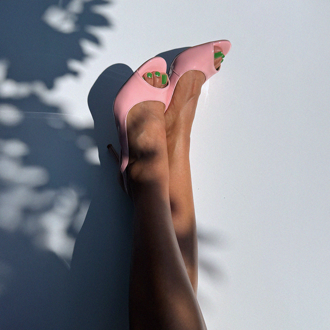 *ANGELIKA PINK PATENT - open toe slingback