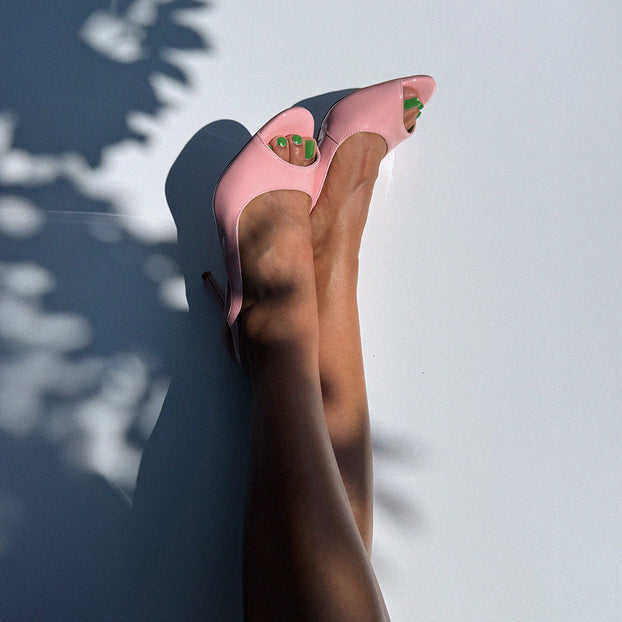*ANGELIKA PINK PATENT - open toe slingback