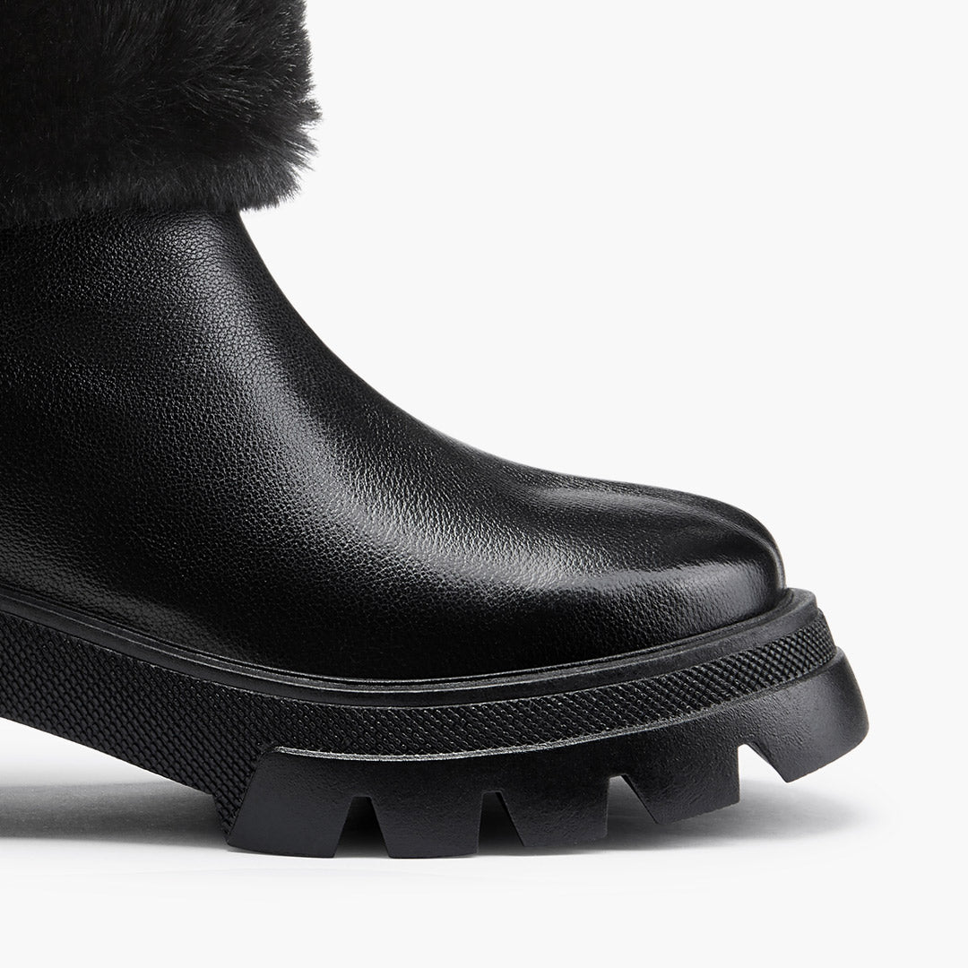 CAMERON BLACK - fur lined ankle boots
