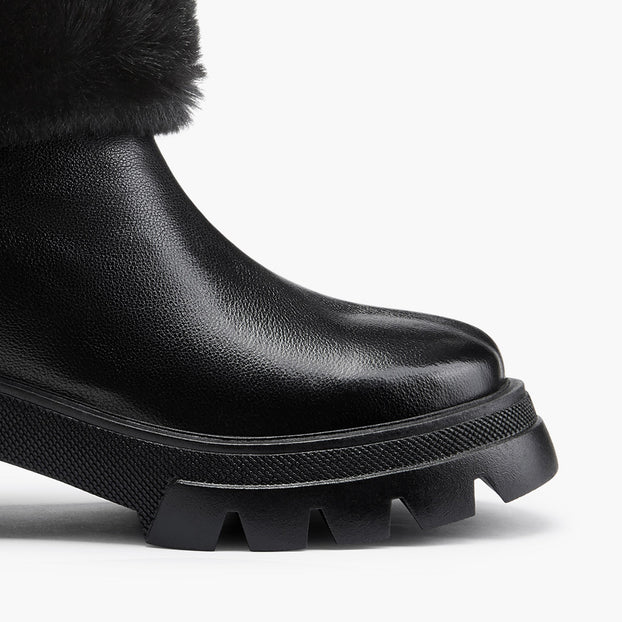 CAMERON BLACK - fur lined ankle boots