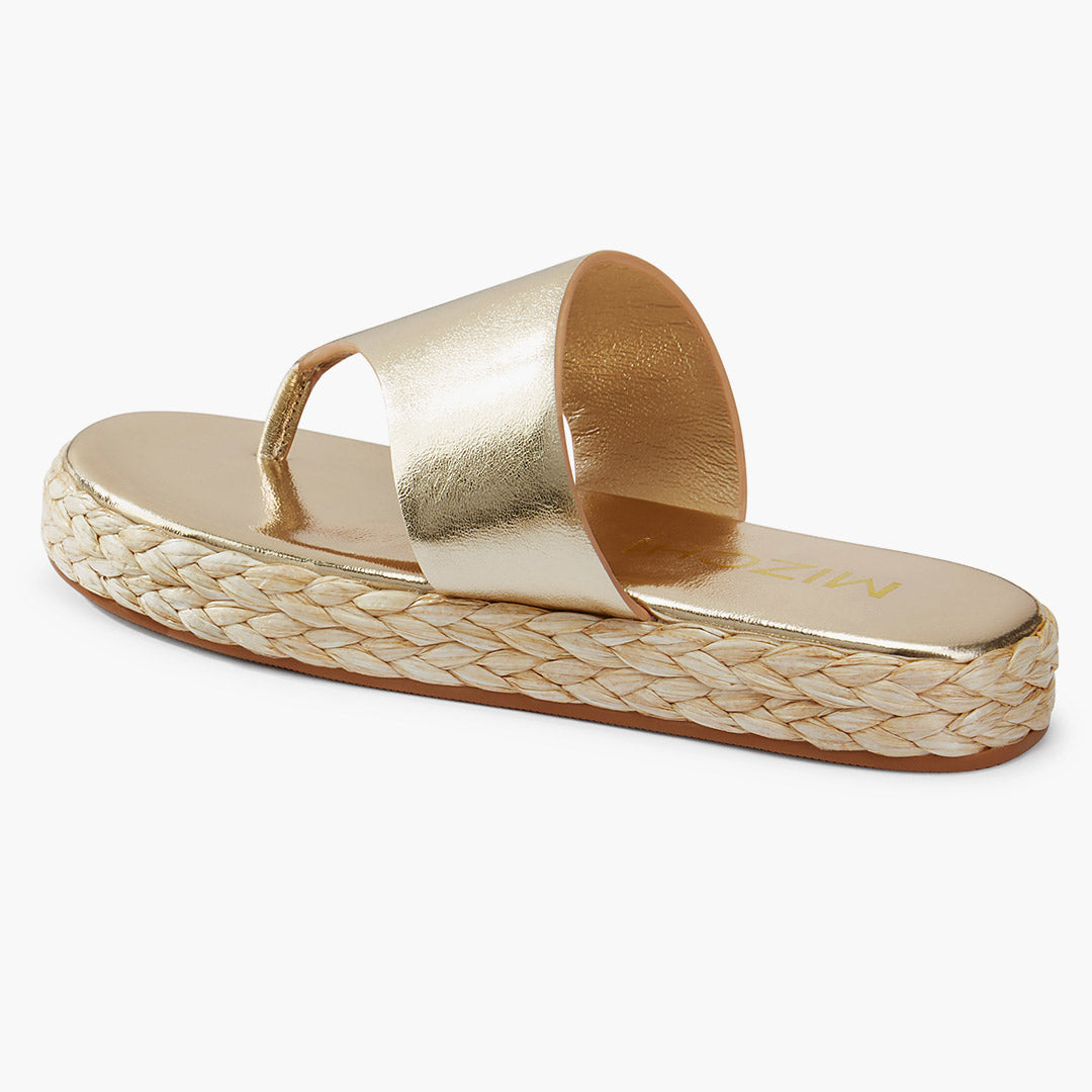 Cosmo Gold -flatform espadrille sandals