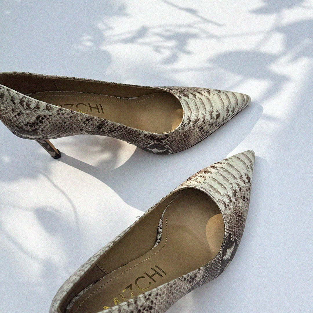 *KAYTE PYTHON - snake effect classic pumps