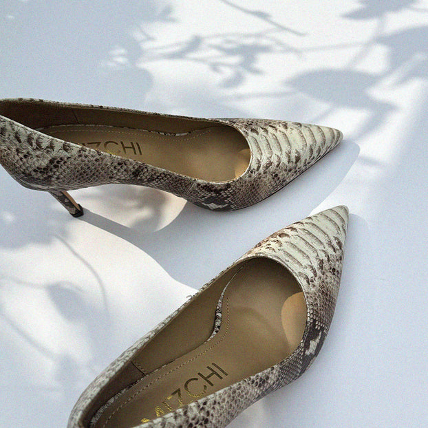 *KAYTE PYTHON - snake effect classic pumps