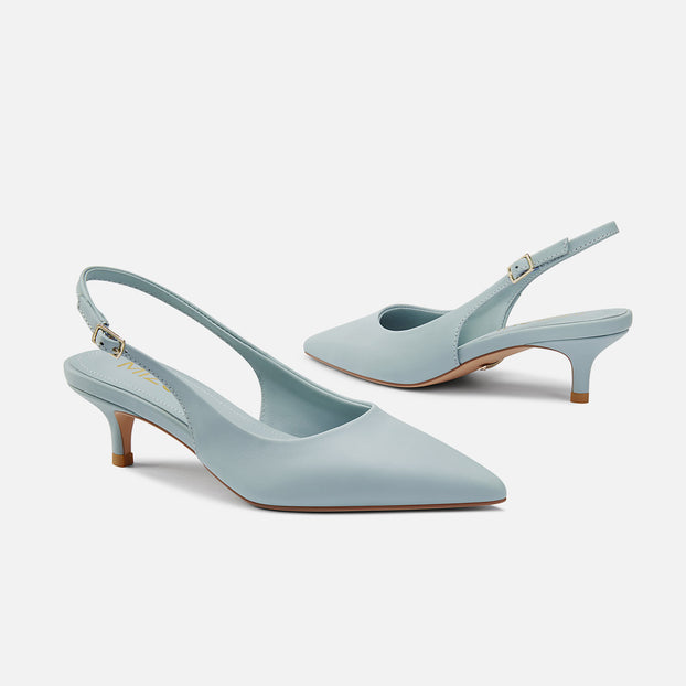 Lena 45 - Blue Leather Slingback