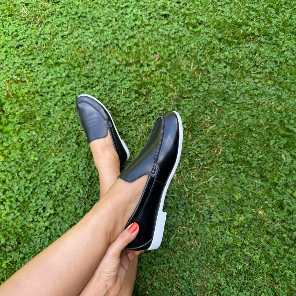 Petite Size Black Leather Loafers by MIZCHI Pretty Small Shoes