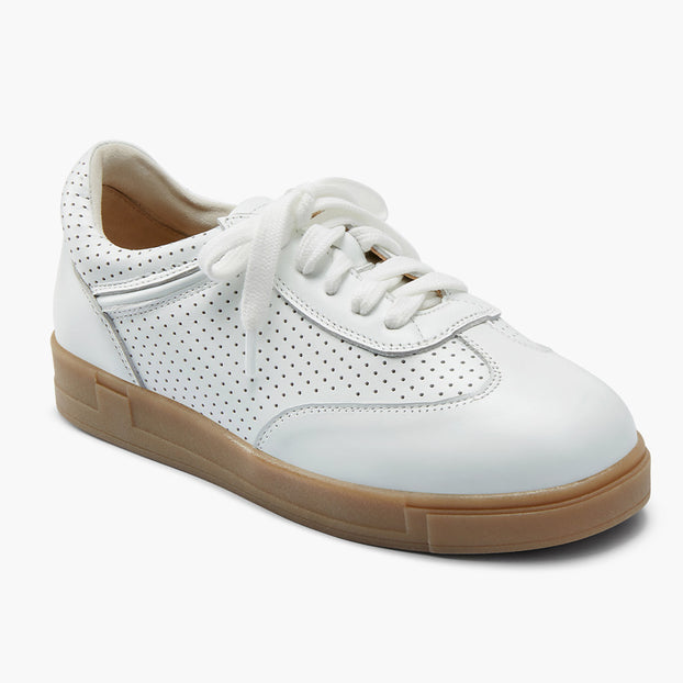 Morena - White Leather Sneakers