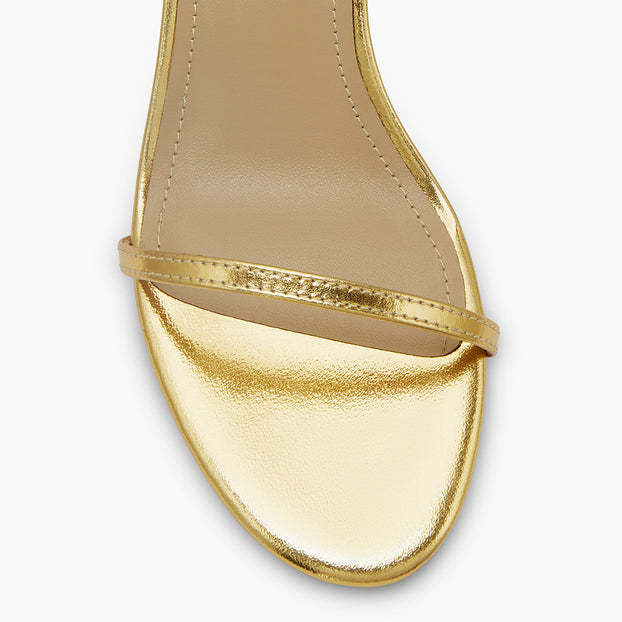 Shiloh Gold Chunky Block Heel - Strappy Sandals
