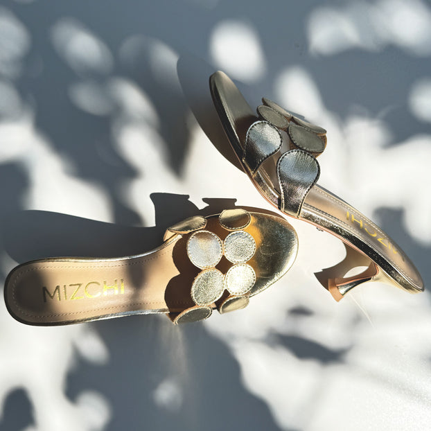 *ALLEGRA GOLD  - leather mule