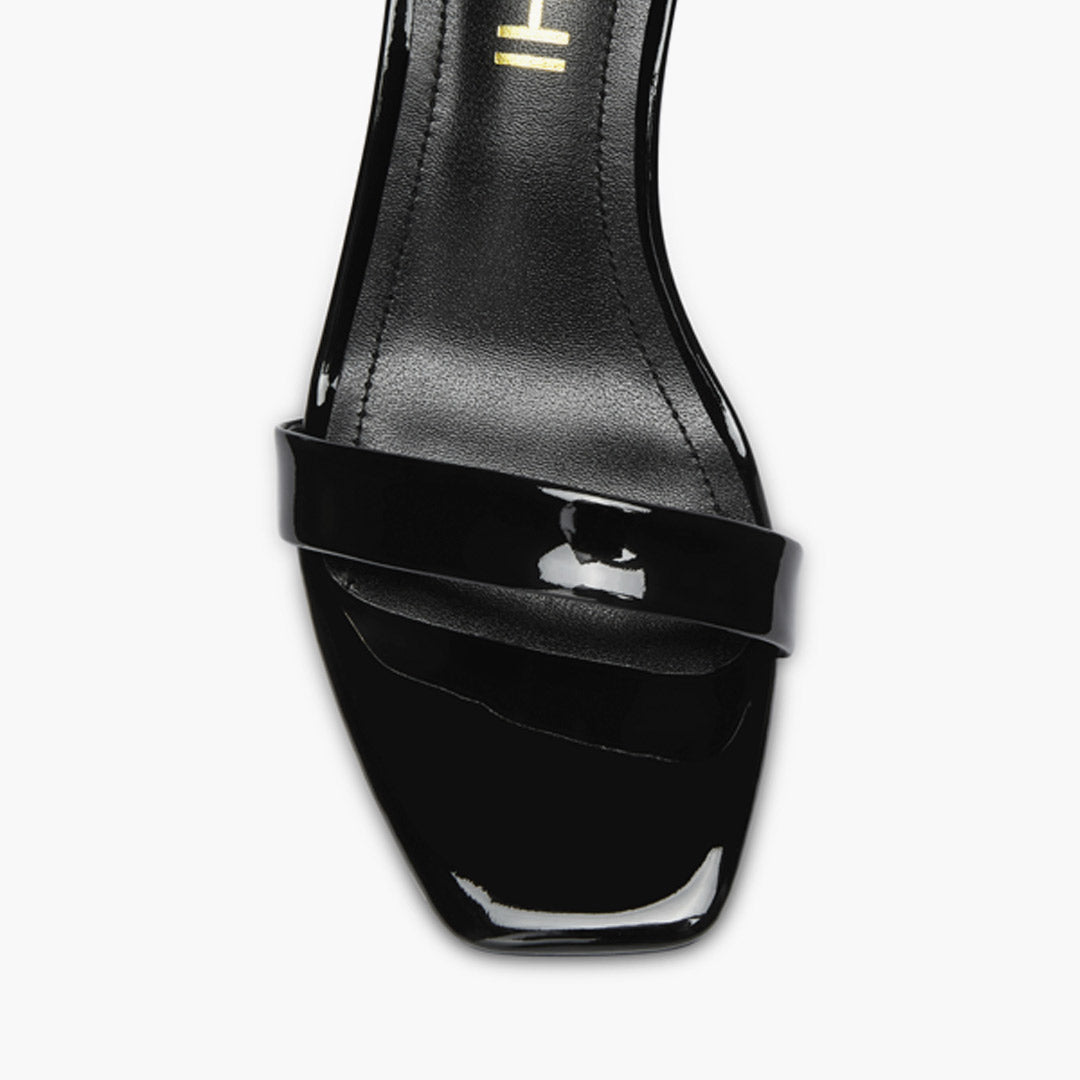 Antonella Black - Patent Leather Sandals