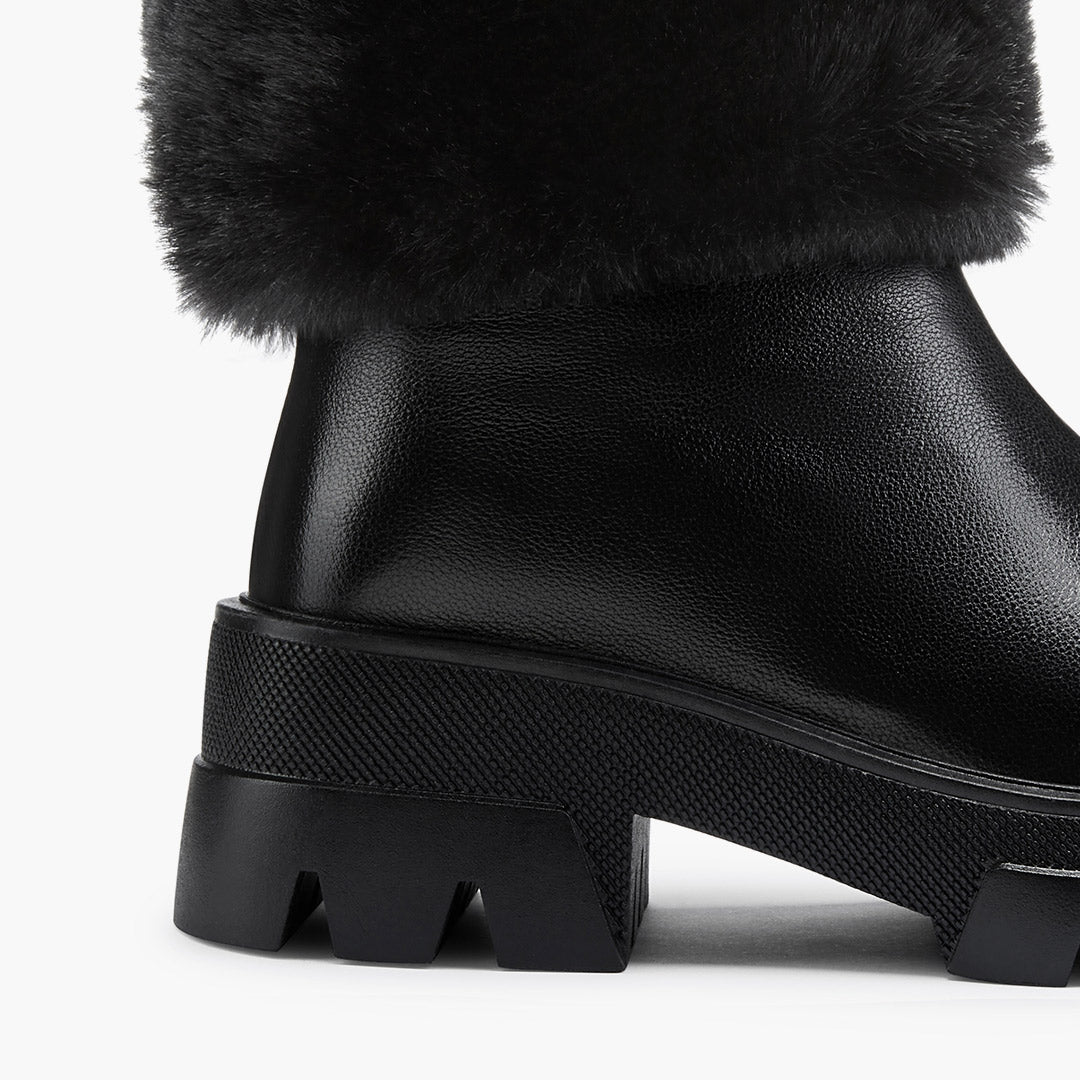 CAMERON BLACK - fur lined ankle boots