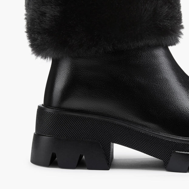 CAMERON BLACK - fur lined ankle boots