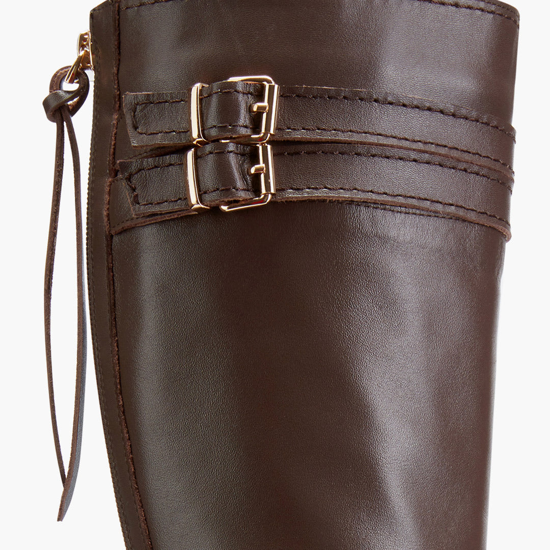 *CHICAGO BROWN - leather knee boots