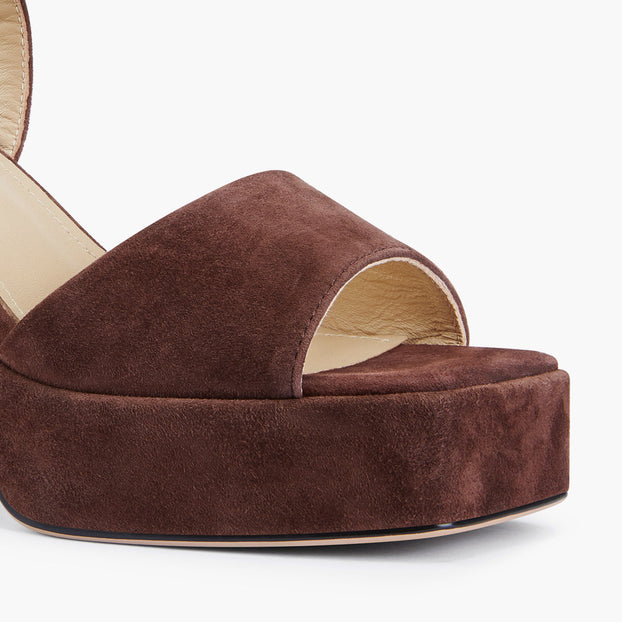 DELLA BROWN - suede platform sandals