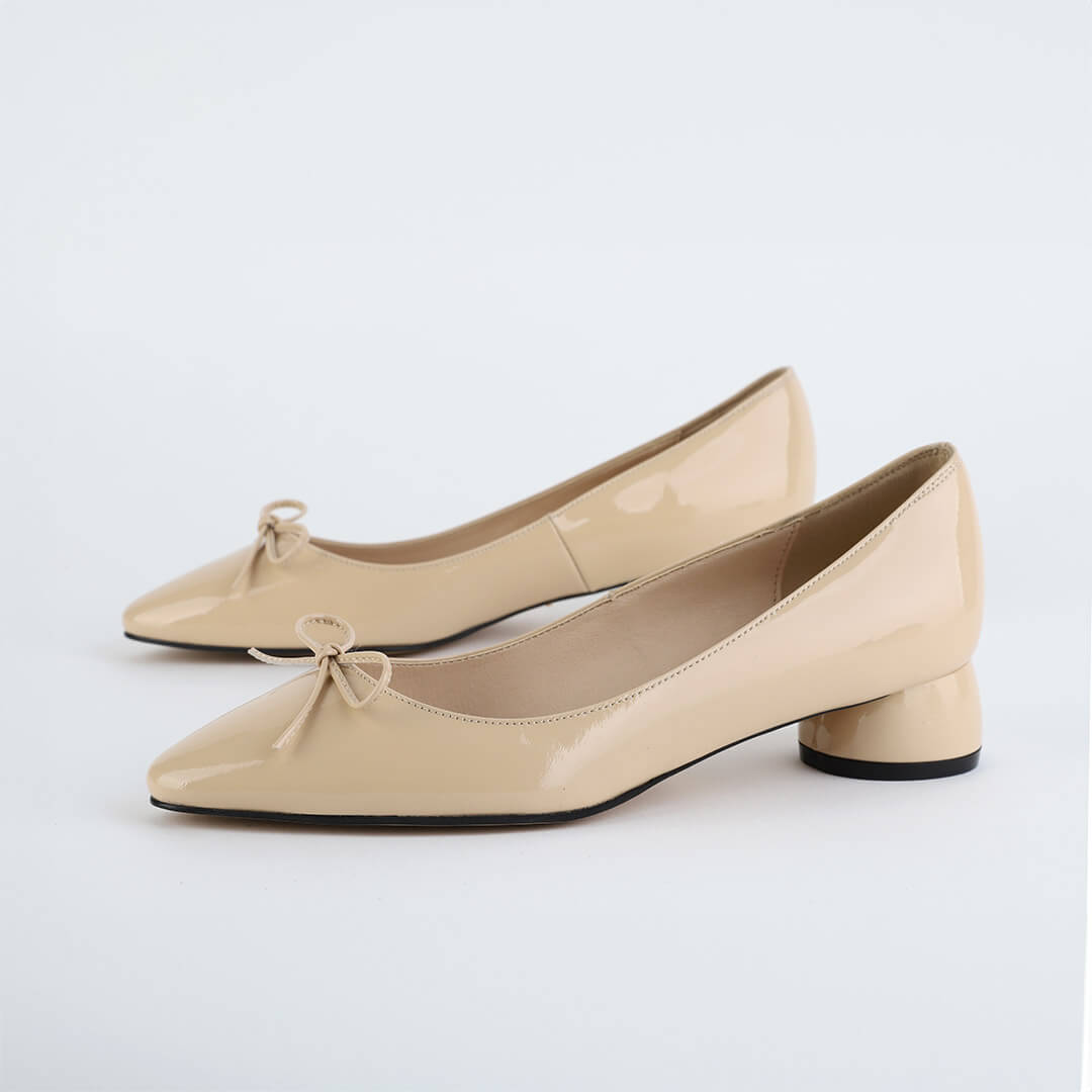 NEW HENRIETTA - patent chunky heel ballerina