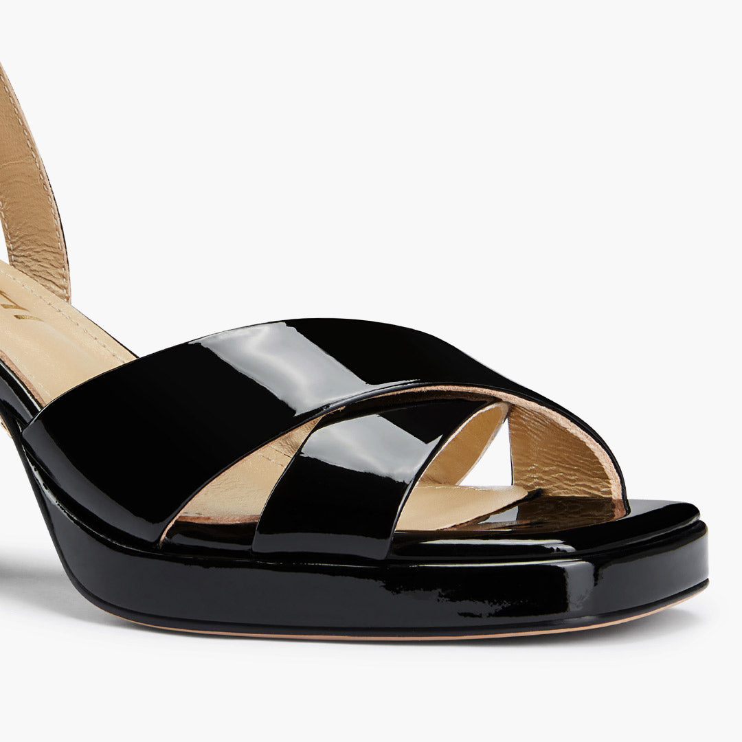 LUIZA PATENT - black platform sandals