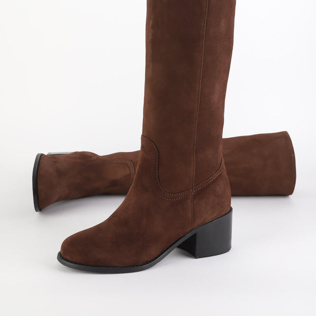 Petite Size Women's Suede Knee Boots UK 13 to UK 3