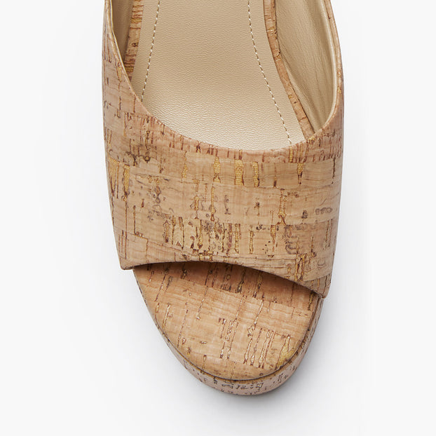 Marcela - Cork Wedge Mules