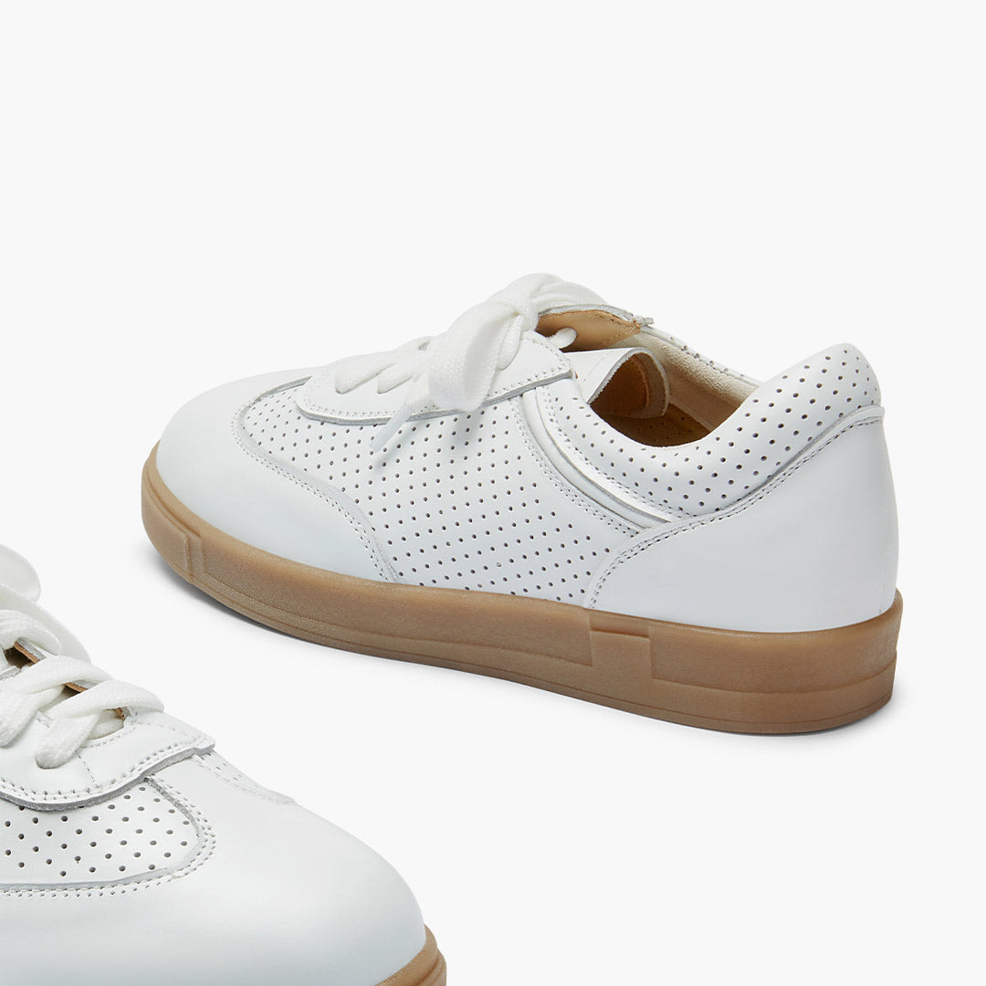 Morena - White Leather Sneakers