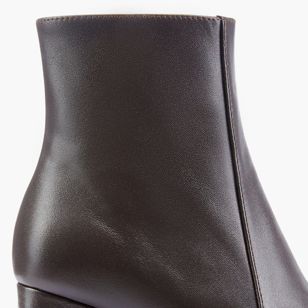 ROXANNE BROWN LEATHER - ankle boots