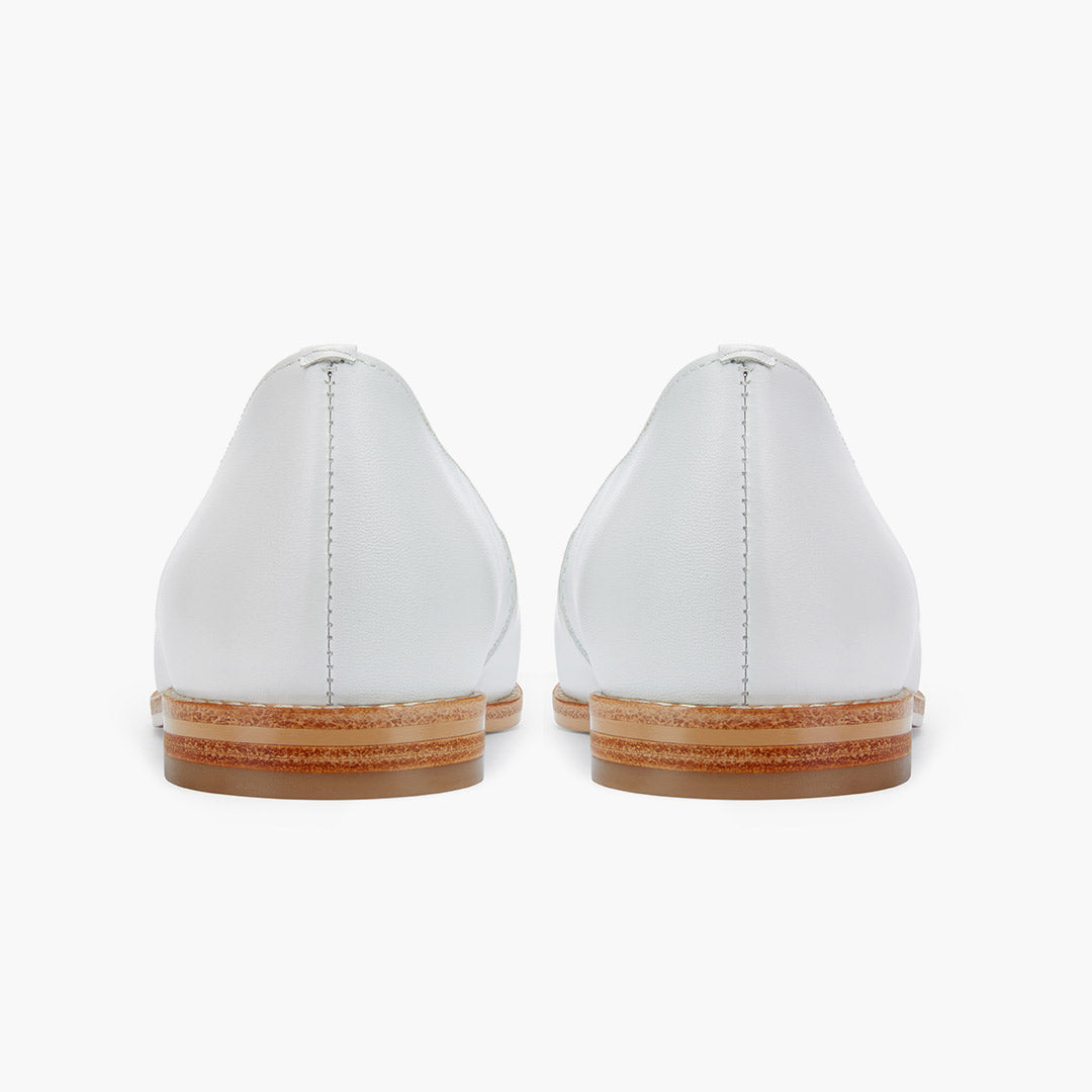 Freshfields White - Leather Flats