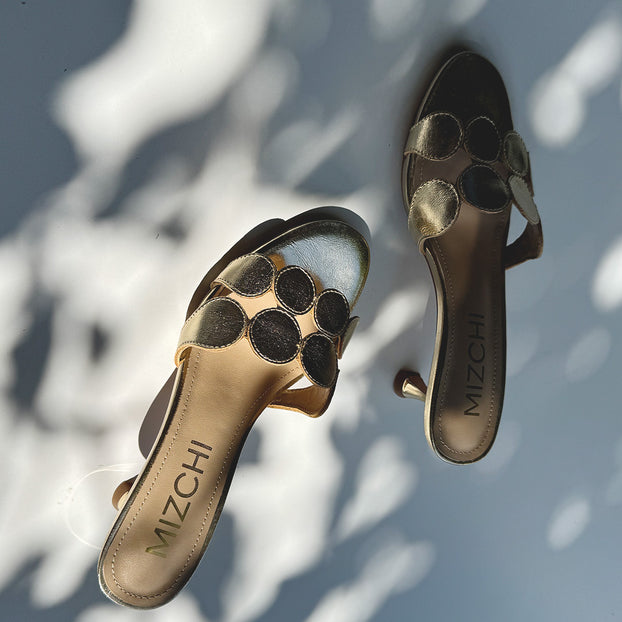 *ALLEGRA GOLD  - leather mule