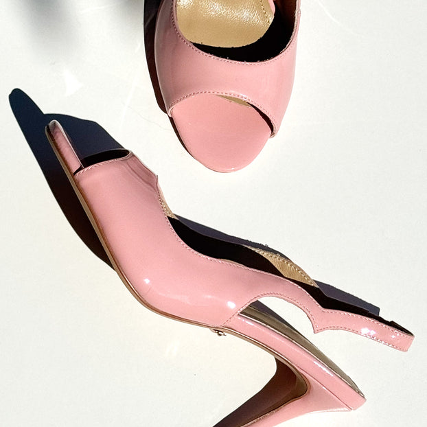 *ANGELIKA PINK PATENT - open toe slingback