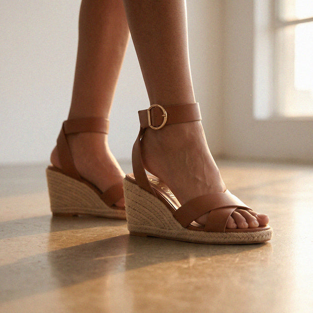 Ele Mare - Espadrilles Leather Wedge Sandals