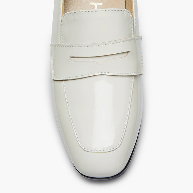 Farrah White - Leather Loafers