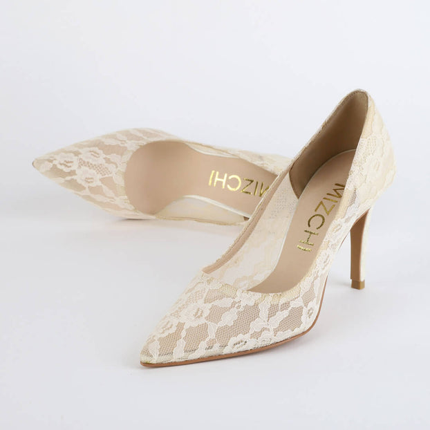 FREE LOVE - lace fabric heel