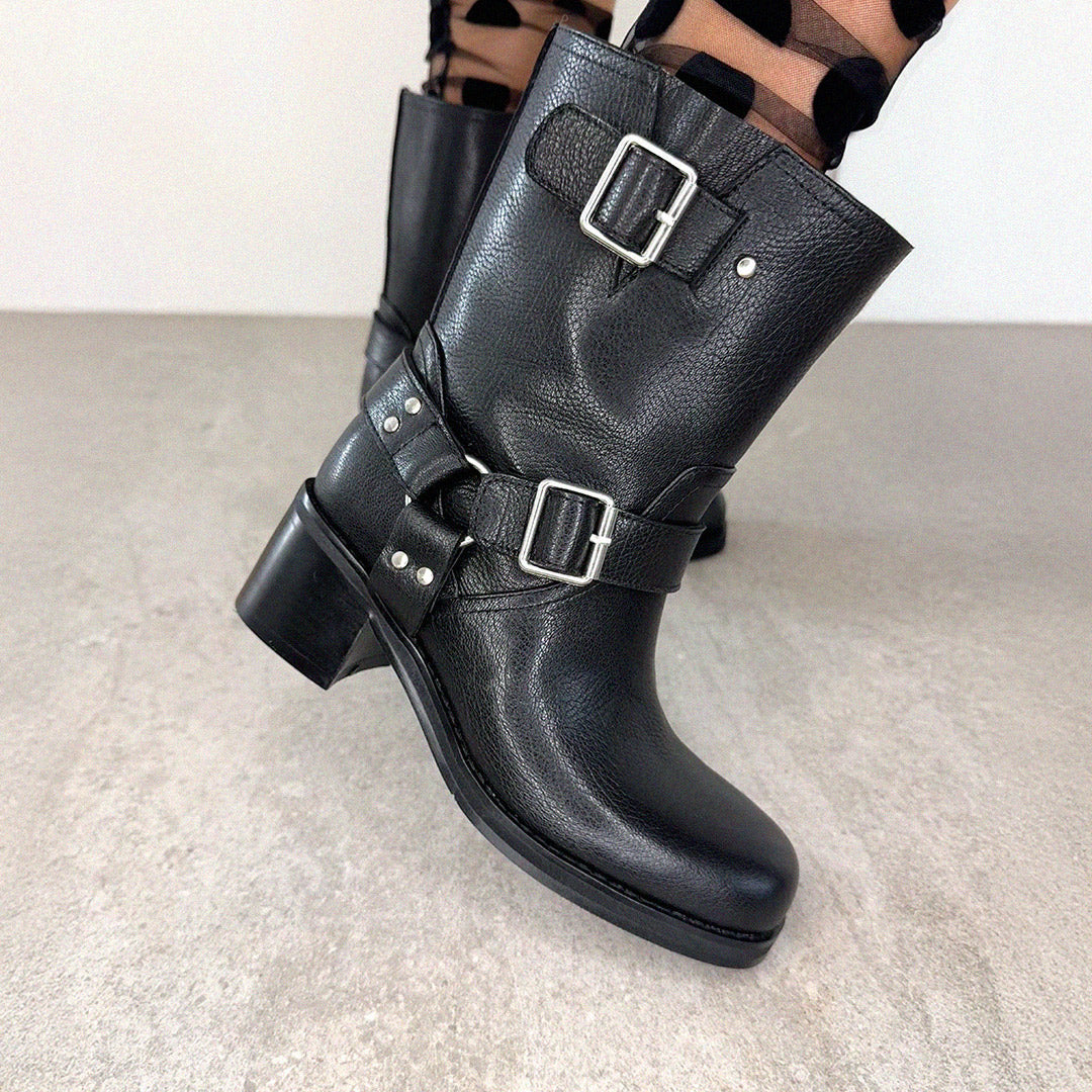 GLORIA - leather biker boots