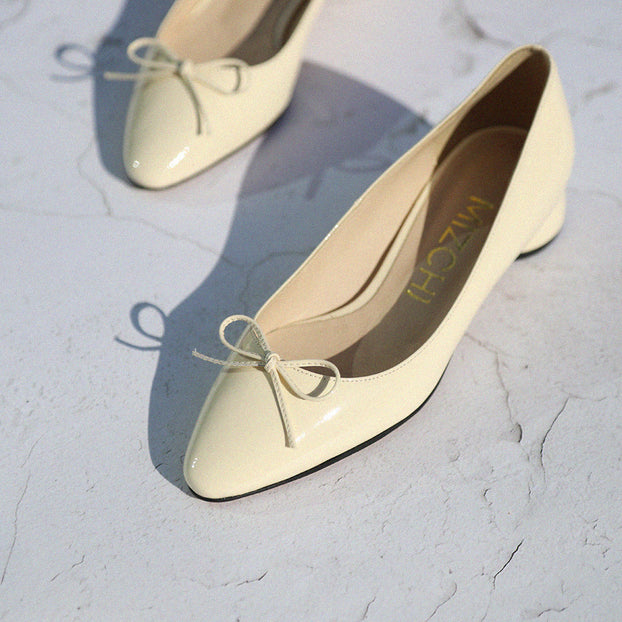 NEW HENRIETTA - patent chunky heel ballerina