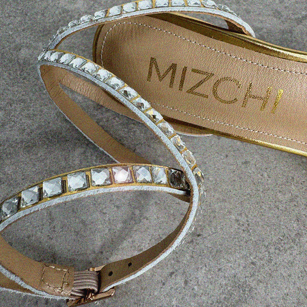 MADDY 70 GOLD  - diamond decor heels
