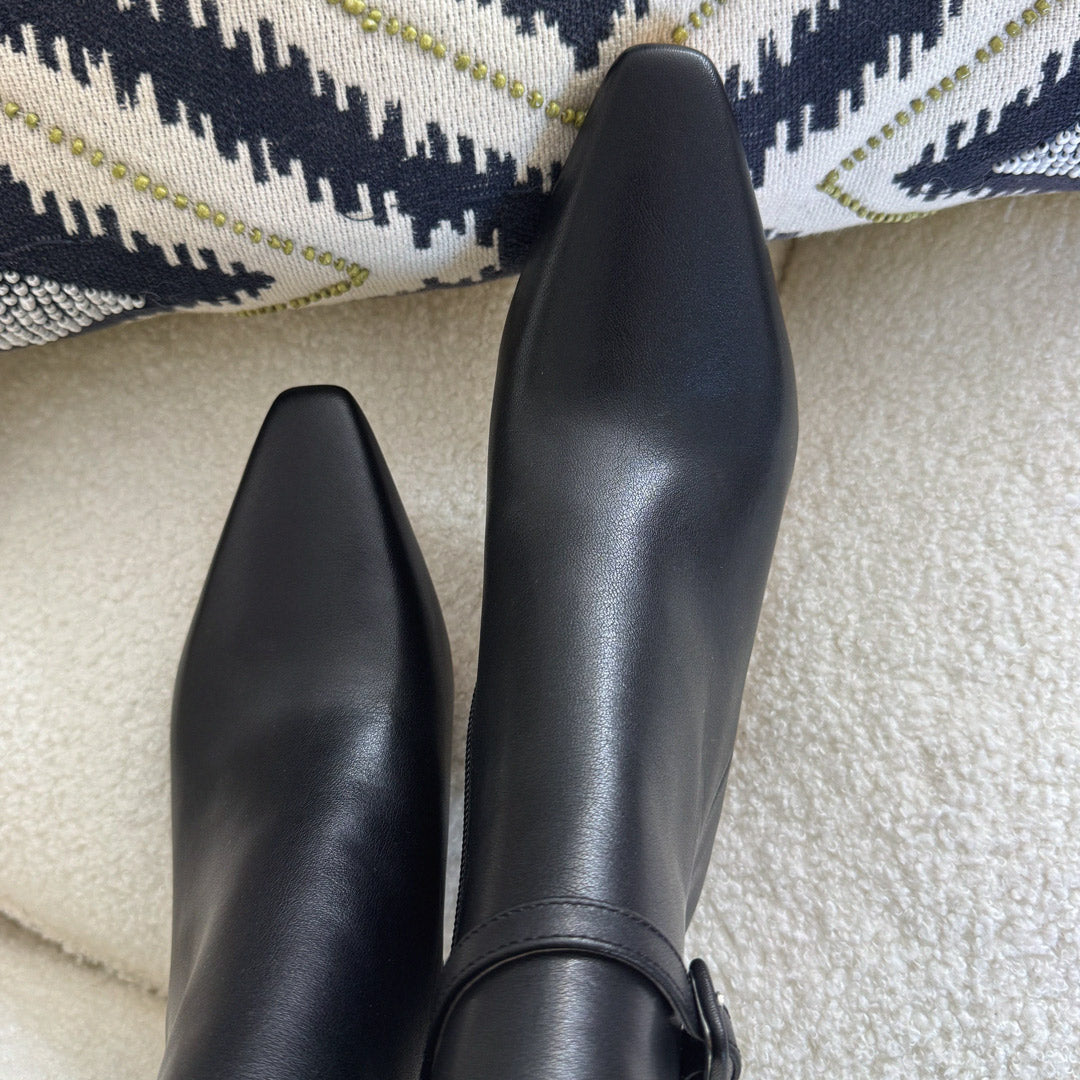 Na-Netta Black - Leather Ankle Boots