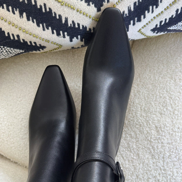 Na-Netta Black - Leather Ankle Boots