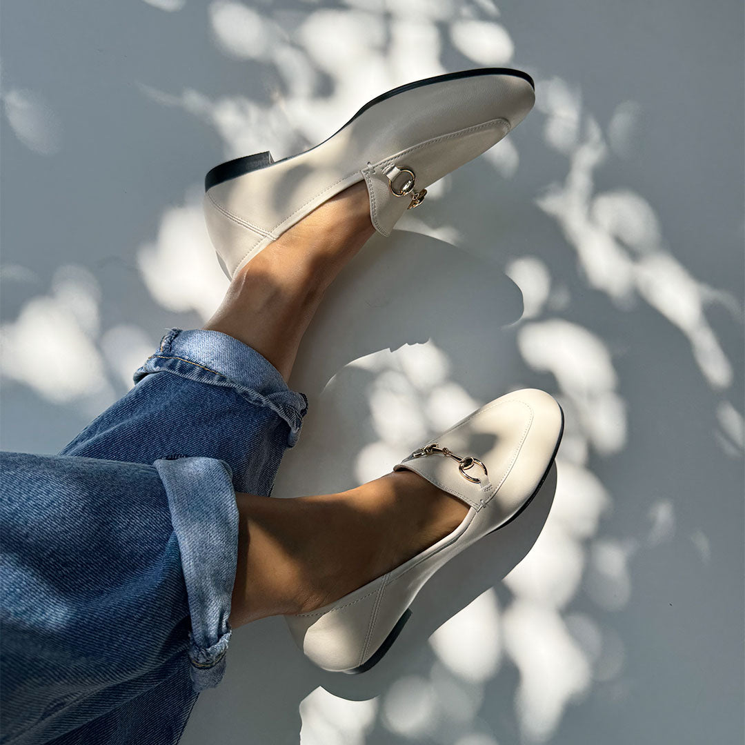 *ROCHELLE IVORY - leather loafers
