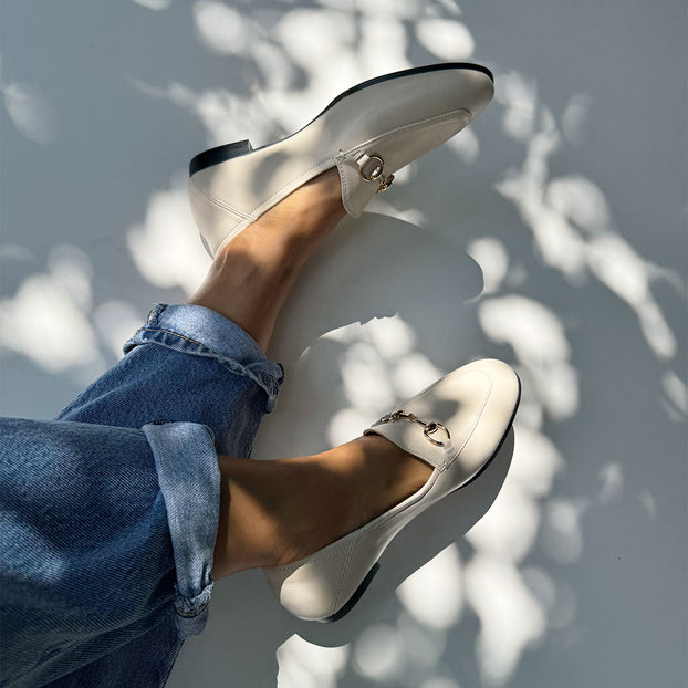 *ROCHELLE IVORY - leather loafers
