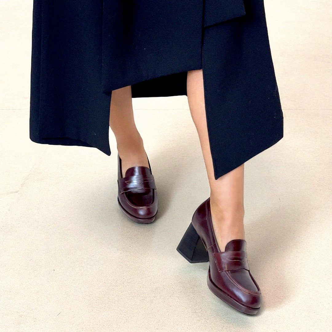 *SHARE BROWN - platform heel brogue