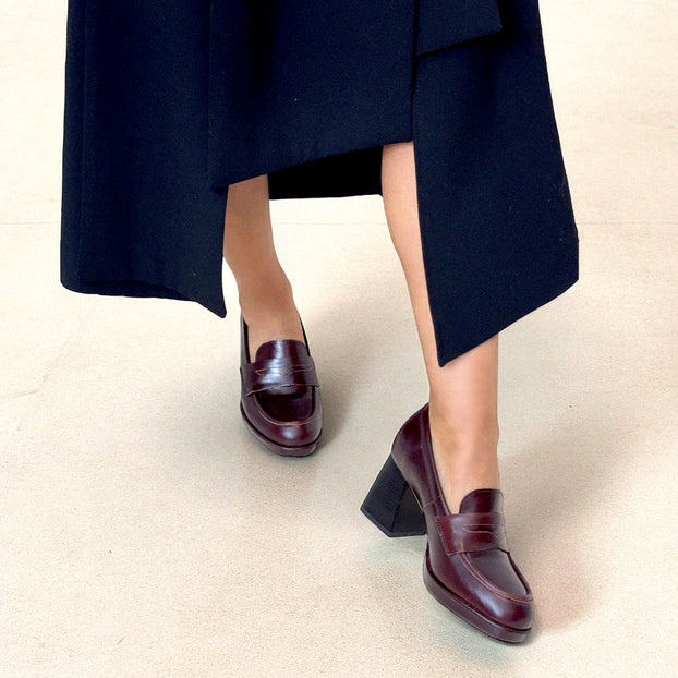 *SHARE BROWN - platform heel brogue