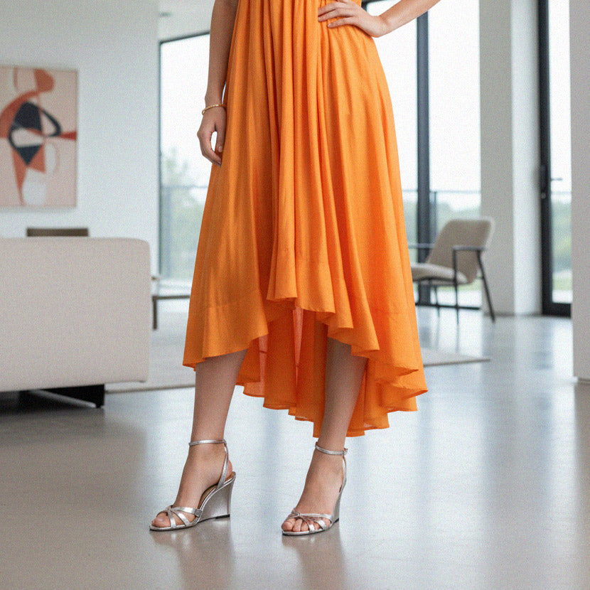 AMELIA SILVER - wedge heel sandals