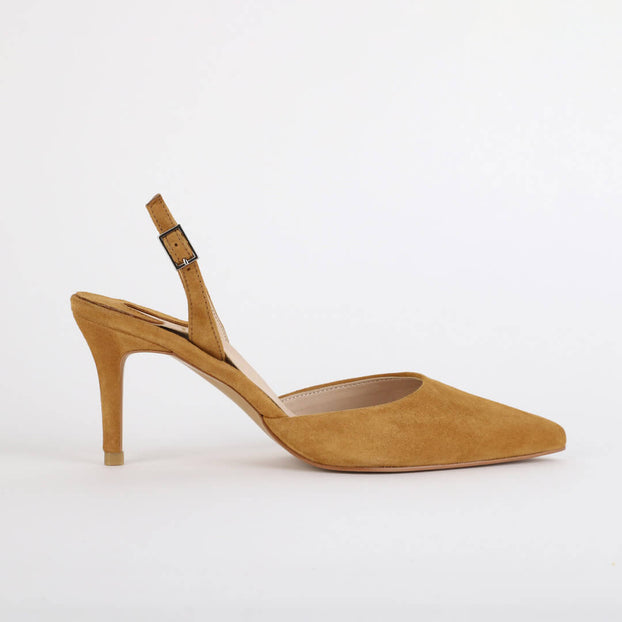 TESORO - camel suede slingback