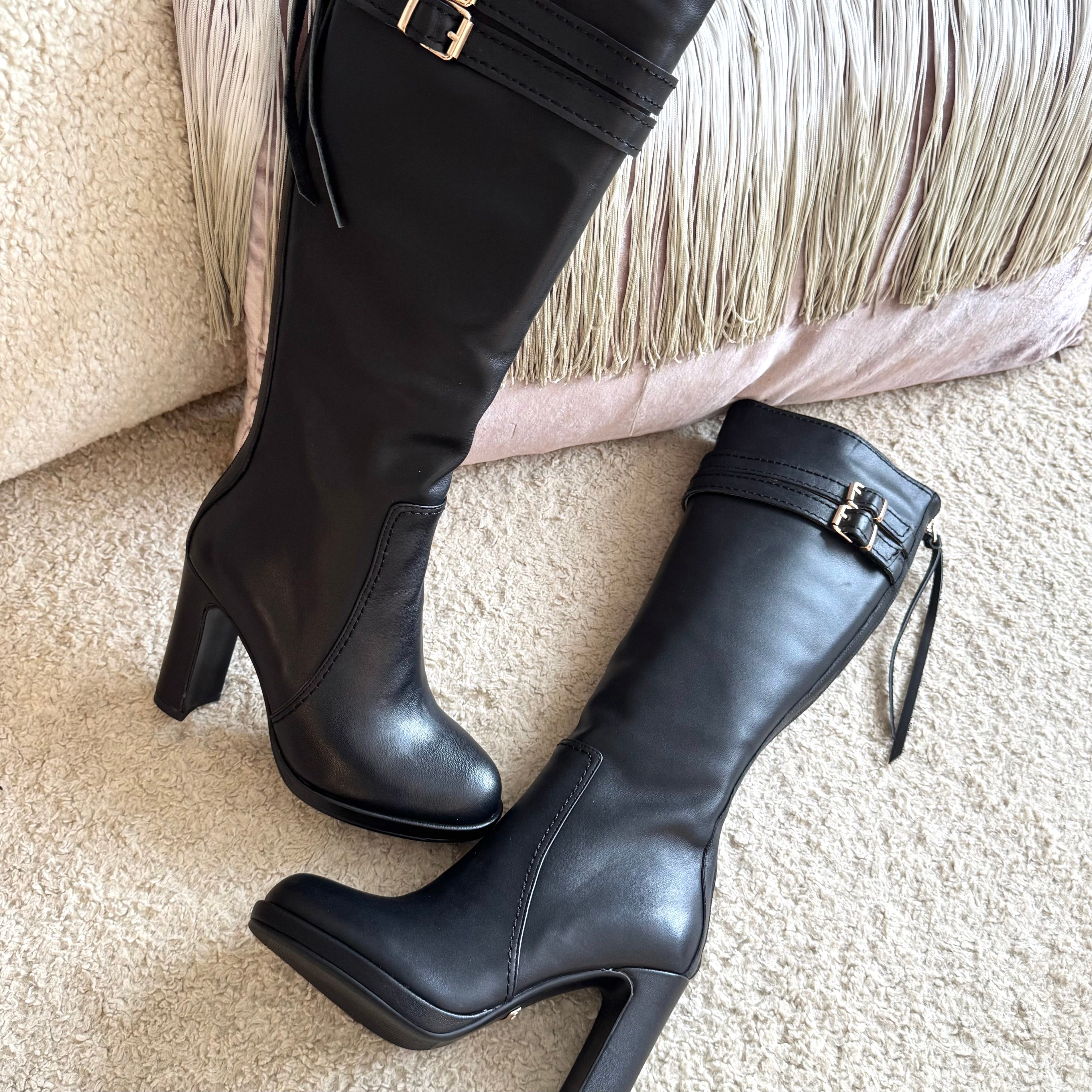*CHICAGO BLACK - leather knee boots