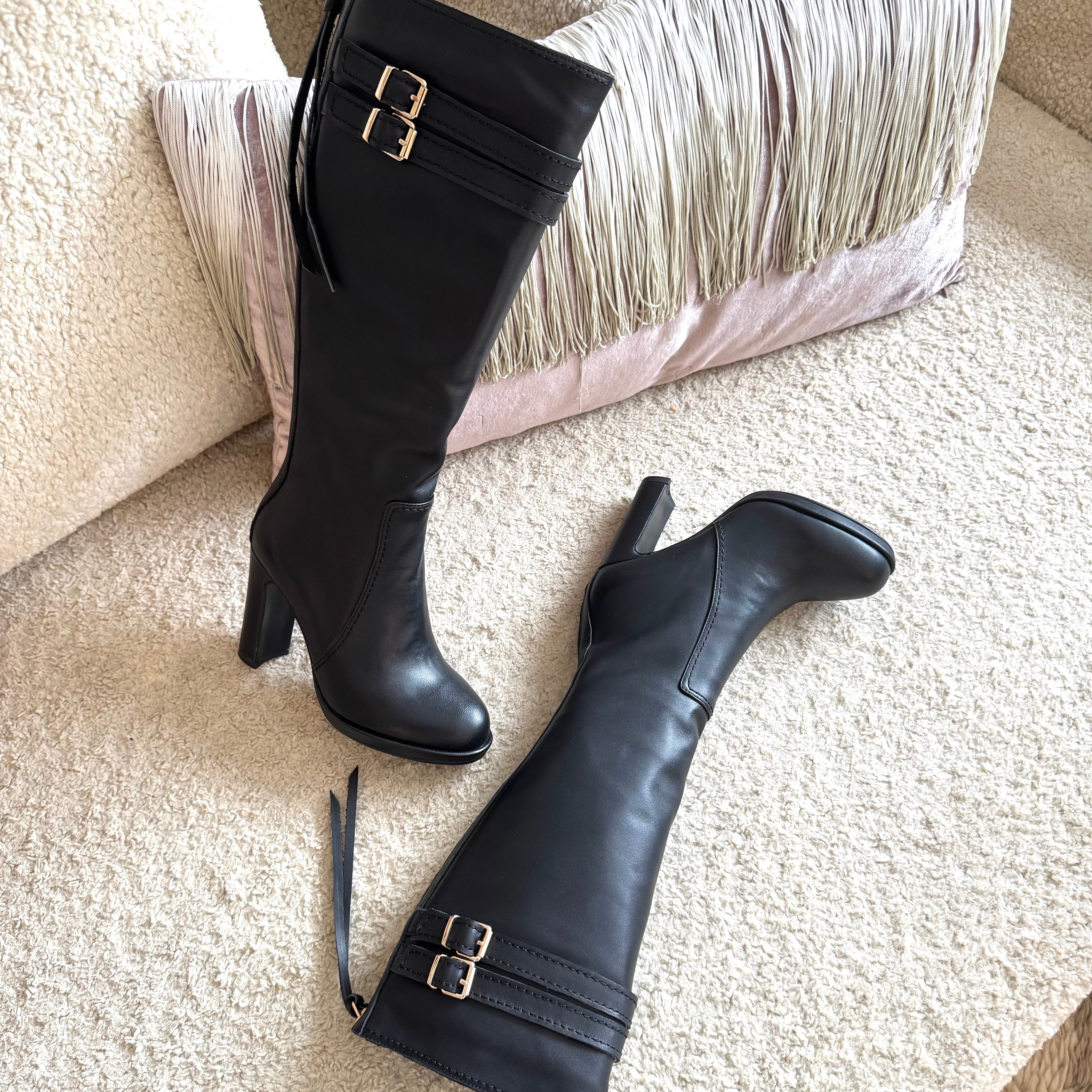 *CHICAGO BLACK - leather knee boots